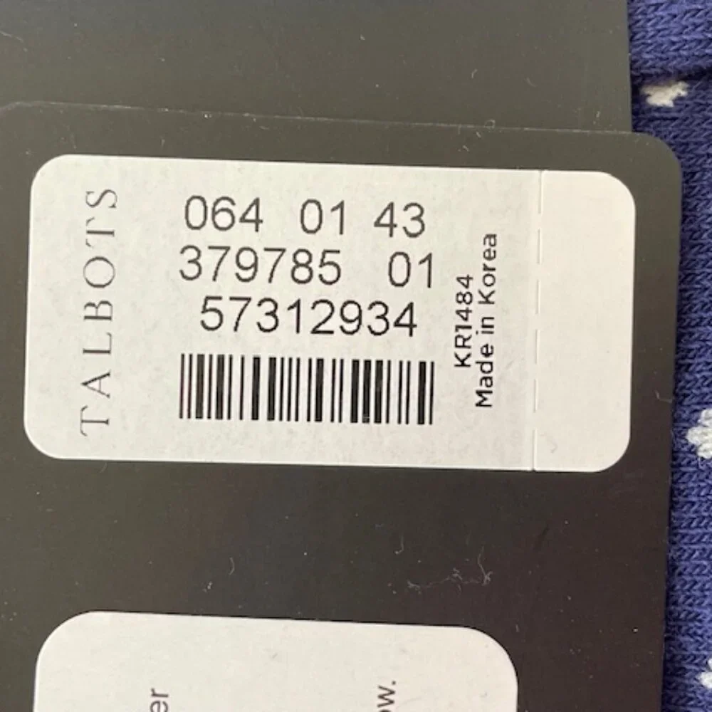 TALBOTS Dulce Stripe Dot Trouser Socks Blue White Polka Dot Woman 9-11
